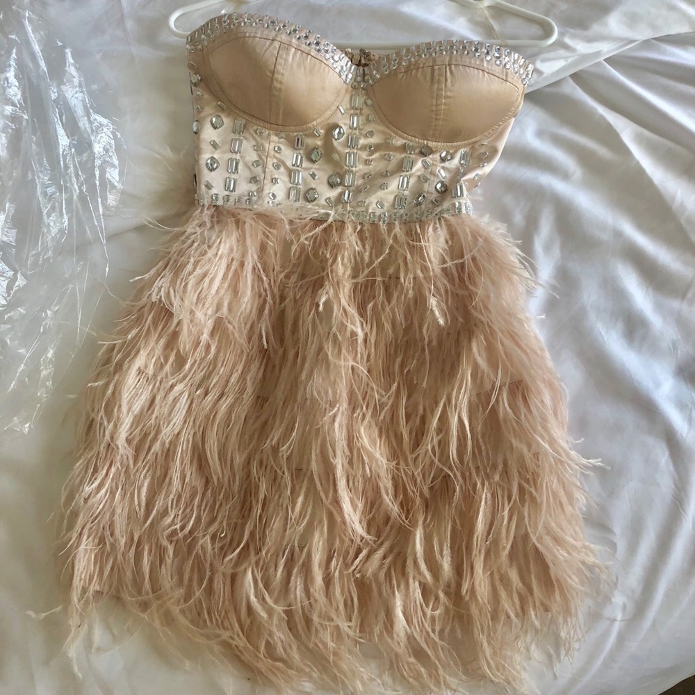 Feather midi dress